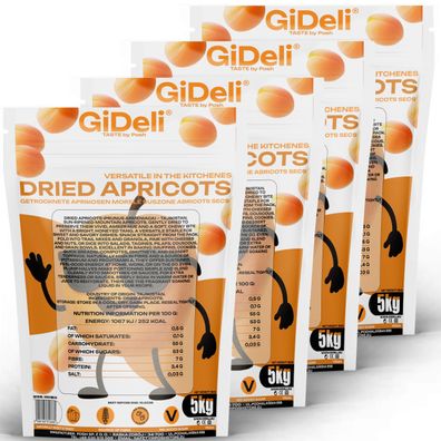 Getrocknete Aprikosen 20kg Ohne Zuckerzusatz Naturbelassen Rohkost Vegan GiDeli