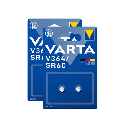 2x Varta Knopfzelle Silver Oxide V364 SR60 1,55 V Batterien 2er Blister 364