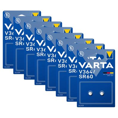 8x Varta Knopfzelle Silver Oxide V364 SR60 1,55 V Batterien 2er Blister 364