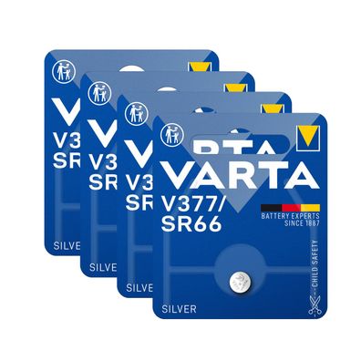 4x VARTA V377 377 Uhren Batterie Knopfzelle SR66 SR626 AG4 Silberoxid 1,55V