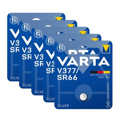 5x VARTA V377 377 Uhren Batterie Knopfzelle SR66 SR626 AG4 Silberoxid 1,55V
