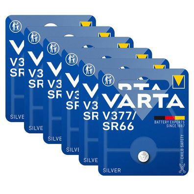 6x VARTA V377 377 Uhren Batterie Knopfzelle SR66 SR626 AG4 Silberoxid 1,55V