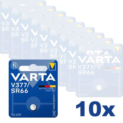 10x VARTA V377 377 Uhren Batterie Knopfzelle SR66 SR626 AG4 Silberoxid 1,55V