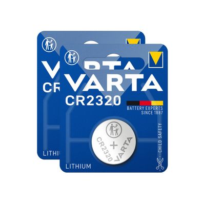 2x Varta CR2320 Lithium Knopfzelle DL CR 2320 ø23 x 2,0mm DL2320 3V 6320