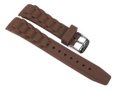 Minott | Uhrenarmband Silikon Braun 20mm passend zu Watch