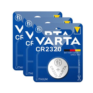 3x Varta CR2320 Lithium Knopfzelle DL CR 2320 ø23 x 2,0mm DL2320 3V 6320