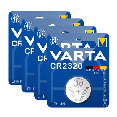 4x Varta CR2320 Lithium Knopfzelle DL CR 2320 ø23 x 2,0mm DL2320 3V 6320