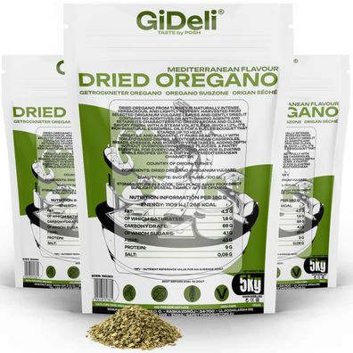Oregano 15kg Getrocknet Blätter Natur Vegan Pizza Pasta Küchenkräuter GiDeli