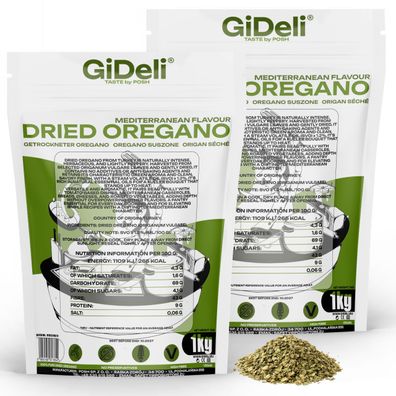 Oregano 2kg Getrocknet Blätter Natur Vegan Pizza Pasta Küchenkräuter GiDeli