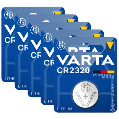 5x Varta CR2320 Lithium Knopfzelle DL CR 2320 ø23 x 2,0mm DL2320 3V 6320