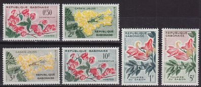 GABUN GABON [1961] MiNr 0160-65 ( * */mnh ) Blumen