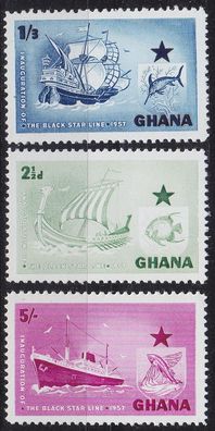 GHANA [1957] MiNr 0017-19 ( * */mnh ) Schiffe