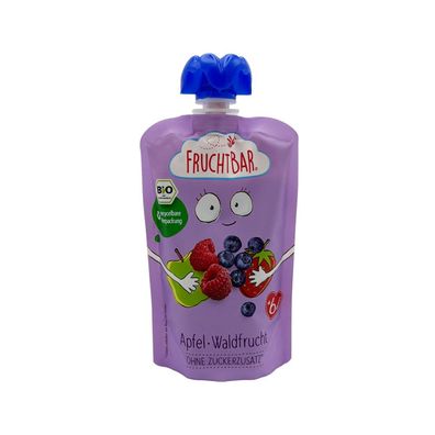 FruchtBar Bio Quetschi Apfel, Waldfrucht 100g Beutel Fruchtpüree