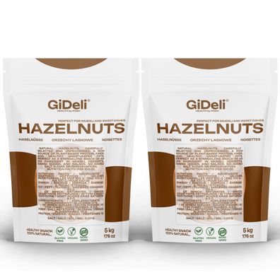 Haselnüsse 10kg Geschält Ungesalzen Ganze Naturbelassen Rohkost Backzutat GiDeli