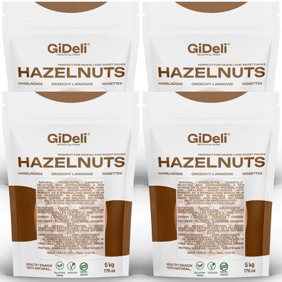 Haselnüsse 20kg Geschält Ungesalzen Ganze Naturbelassen Rohkost Backzutat GiDeli