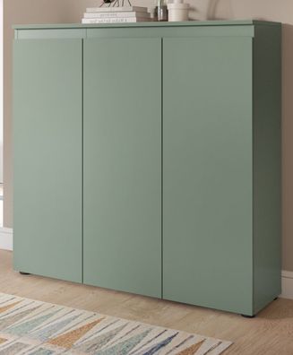 Kommode Hochkommode Mehrzweck Schuhkommode in Grün 10 Fächer 105x111 cm Assino