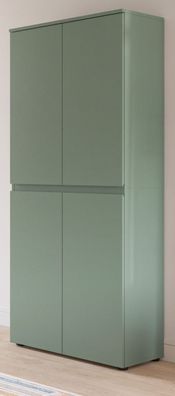 Mehrzweck Schuhschrank Garderobe in Grün 9 Fächer Kleiderstange 70x175 cm Assino