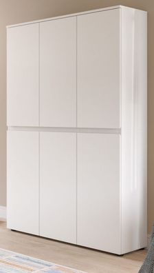 Mehrzweckschrank "Assino" in weiß 105 x 175 cm, bis zu 18 Fächer