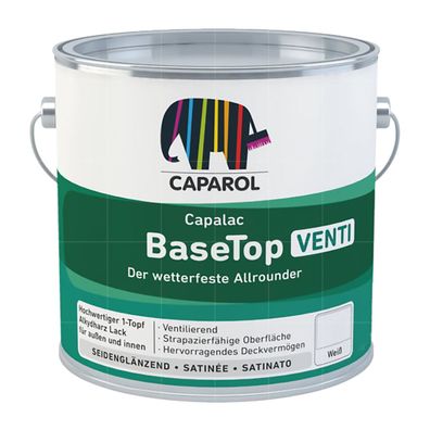 Caparol Capalac Basetop Venti 0.375 LTR Bautenlack Holzlack Metalllack WEISS