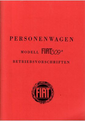 Bedienungsanleitung Fiat 509 A 4-Zylinder , 1,0 ltr