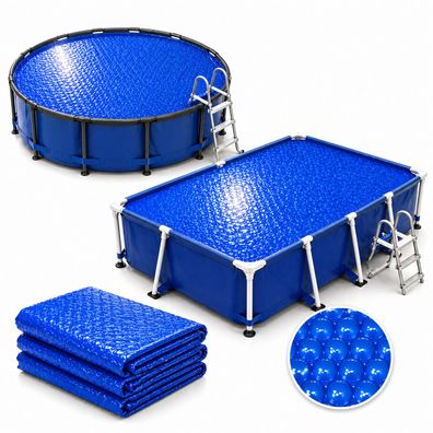 HAGO® Pool Solarfolie Blau Solarheizung Poolabdeckung Solarplane Wärmeplane PE