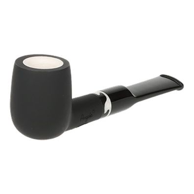 Angelo Pfeife mit Meerschaumeinsatz, schwarz matt, ONDA Ring, gerade