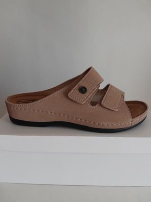 Frankenschuhe-Damen-Pantoletten Hausschuhe mit Weichtritt Gr.36 - 42 Beige