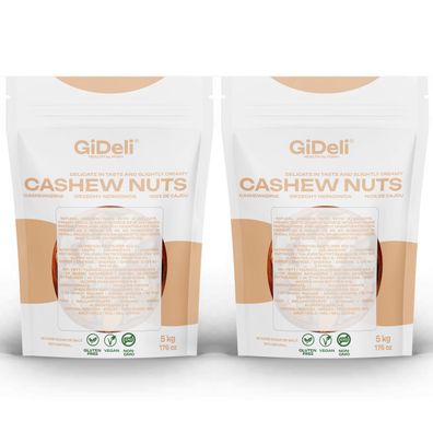 Cashewkerne 10kg Ganze Kerne Ungesalzen Naturbelassen Vegan Proteinreich GiDeli