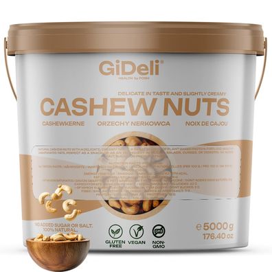 Cashewkerne 5kg Ganze Kerne Ungesalzen Naturbelassen Vegan Proteinreich GiDeli