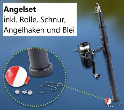NEU Kompakte Teleskop Angel 150 cm für Einsteiger Reise Fischen Picknick Camping