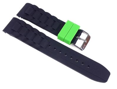Minott Uhrenarmband Silikon schwarz 22mm passend zu Watch