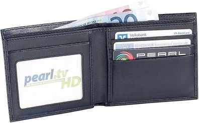 NEU Portemonnaie geripptes Echtleder für Herren Geschenk Geburtstag Ausweis NEW