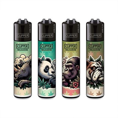 Clipper Reibradfeuerzeuge FFX Blazing Animal - 4 Stück