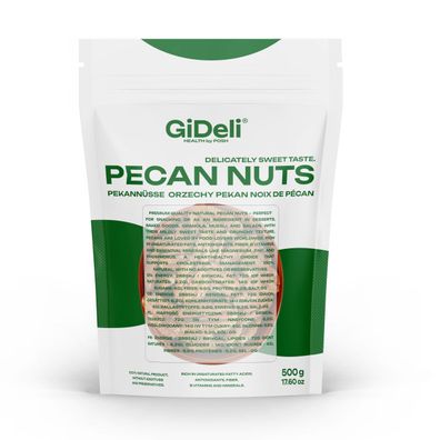 Pekannüsse 500g Ungesalzen Naturbelassen Ganze Rohkost Backzutat Snack GiDeli
