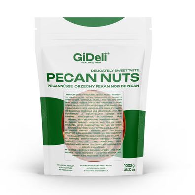 Pekannüsse 1kg Ungesalzen Naturbelassen Ganze Rohkost Backzutat Snack GiDeli