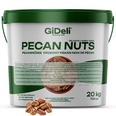 Pekannüsse 20kg Ungesalzen Naturbelassen Ganze Rohkost Backzutat Snack GiDeli