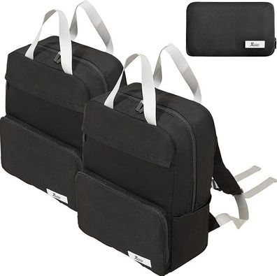 NEU 2er Set Faltbarer Rucksack leicht schwarz 20 Liter für Flug Reise Urlaub See