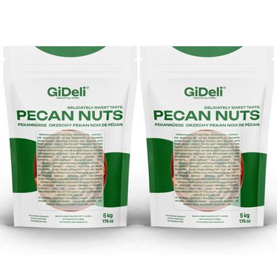 Pekannüsse 10kg Ungesalzen Naturbelassen Ganze Rohkost Backzutat Snack GiDeli