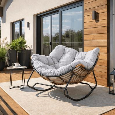 Garten-Schaukelstuhl EL-ELTO auf Kufen Grau Modern