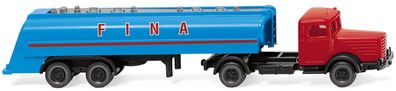 Wiking N 1/160 098242 Büssing 8000 Tanksattelzug Fina rot/blau - NEU