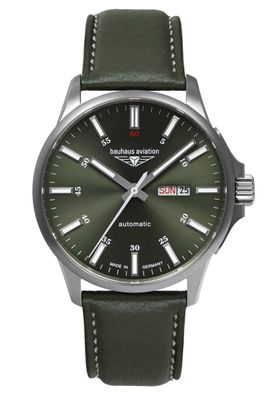 Bauhaus Aviation Herren-Fliegeruhr Automatik DayDate Grün 2866-4