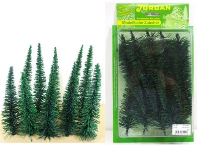 Spur H0 Jordan Modellbau [41] Bäume, Fichten, 16 / 20cm 10 Stück - OVP NEU