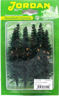 Spur H0/N Jordan Modellbau / / [43B] Modell-Fichten mit Zapfen 8/12cm 8 Stück - OVP N