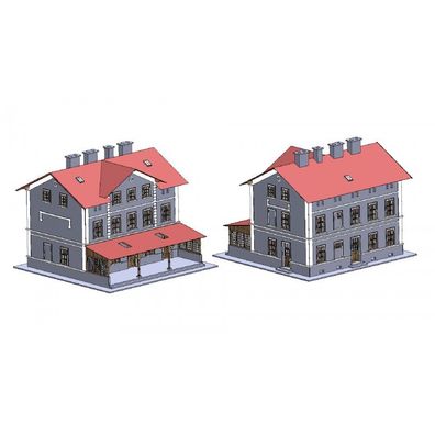 Igra Model N 202112 Bahnhof 16H N unlackiert Lascercut-Bausatz NEU (3981L)