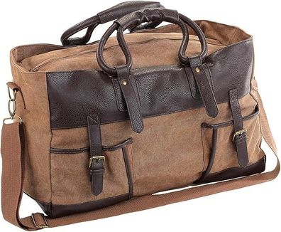NEU Reisetasche Canvas 2 Außentaschen Schultergurt für Reise Festival Business
