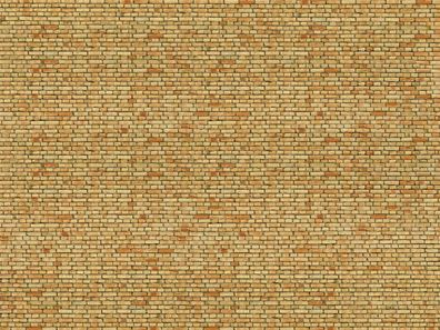 Noch H0 56613 3D-Kartonplatte “Klinker” gelb-bunt