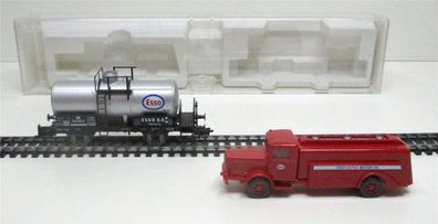 Spur H0 Fleischmann 99 5420K Kesselwagen ESSO & Tankwagen KKK OVP (749K)