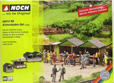 Noch H0 66410 Kirmesbudenset 3tlg Bausatz - OVP NEU (453k)