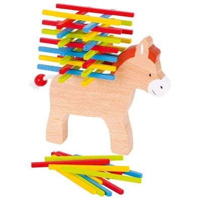 Packesel Stapelspiel Geschicklichkeitsspiel 61 Teile aus Holz - goki 56950