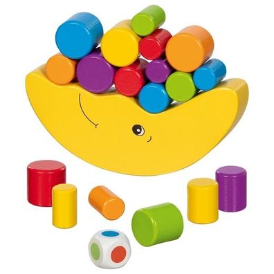 Balancierspiel Mond Stapelspiel Geschicklichkeitsspiel 20 Teile aus Holz - goki 56711